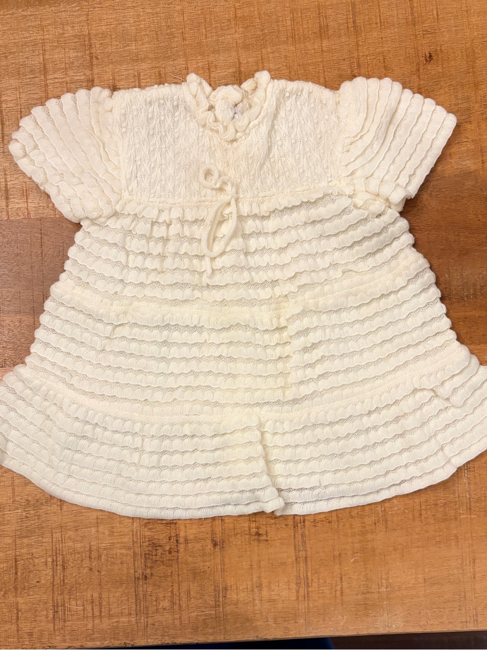 Baby girl vintage dress made in Portugal 100% acrylic fiber